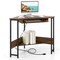 Costway Triangle Corner Computer Desk w/ Charging Station Keyboard Tray & Storage Shelf